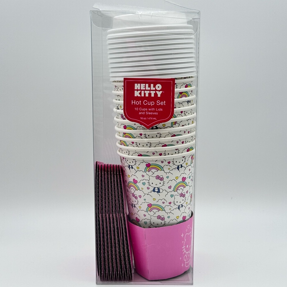 Sanrio Hello Kitty Hot Cup with Lids and Sleeves - Set of 10